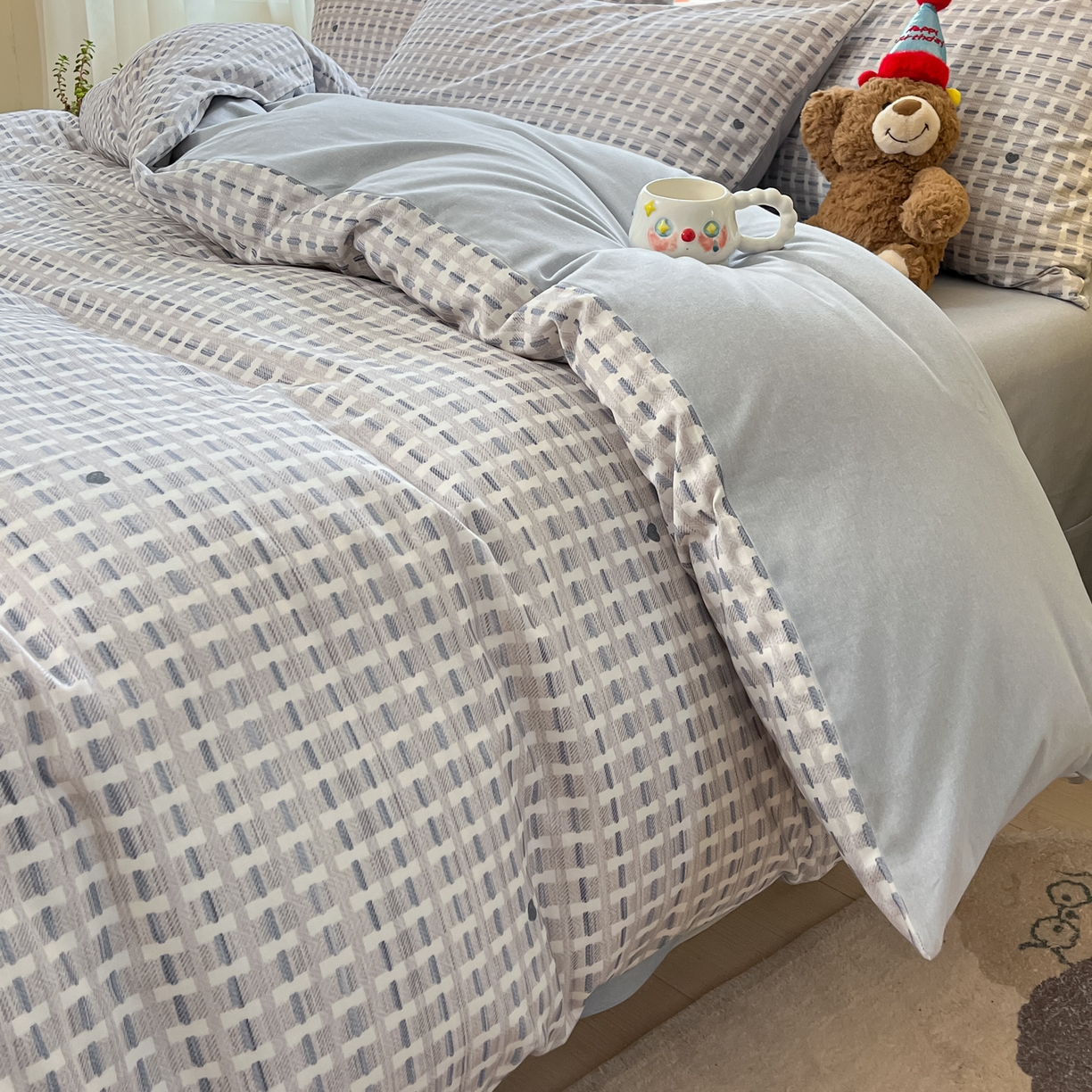 91家纺网 家纺一手货源 找家纺 西引力 2025新款纯棉磨毛数码印花单品四件套 简爱