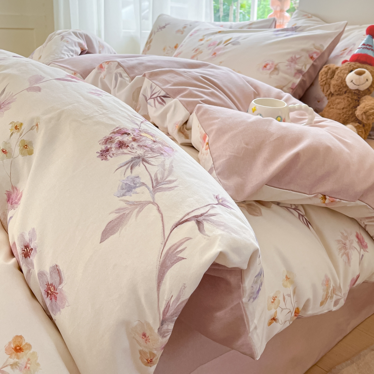 西引力 2025新款纯棉磨毛数码印花单品四件套 半夏