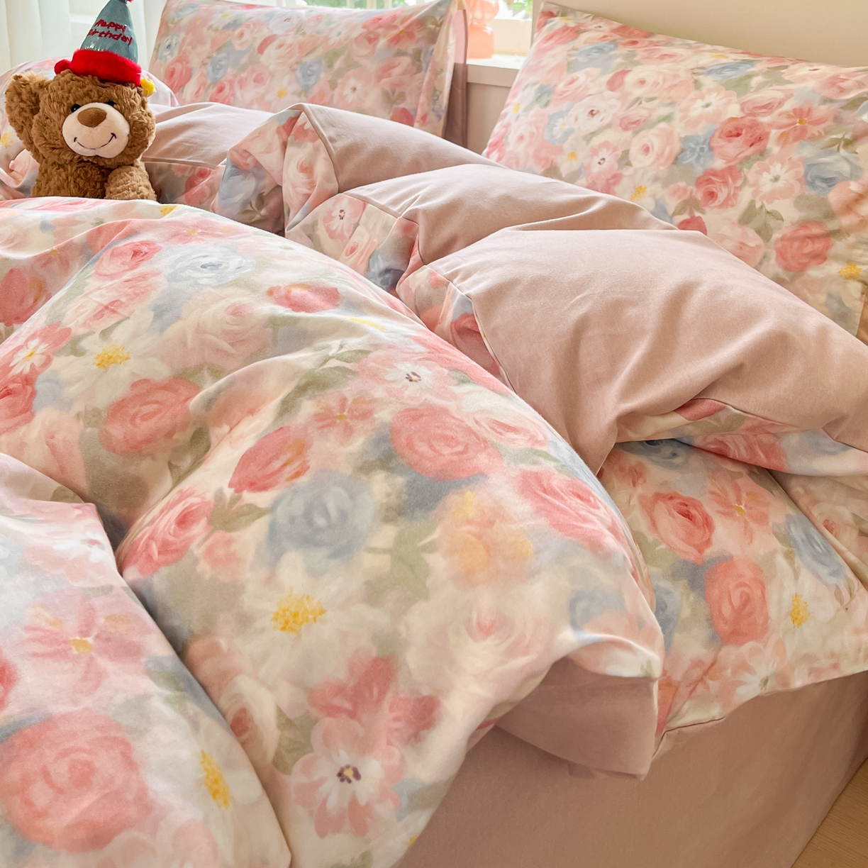 91家纺网 家纺一手货源 找家纺 西引力 2025新款纯棉磨毛数码印花单品四件套 锦觅