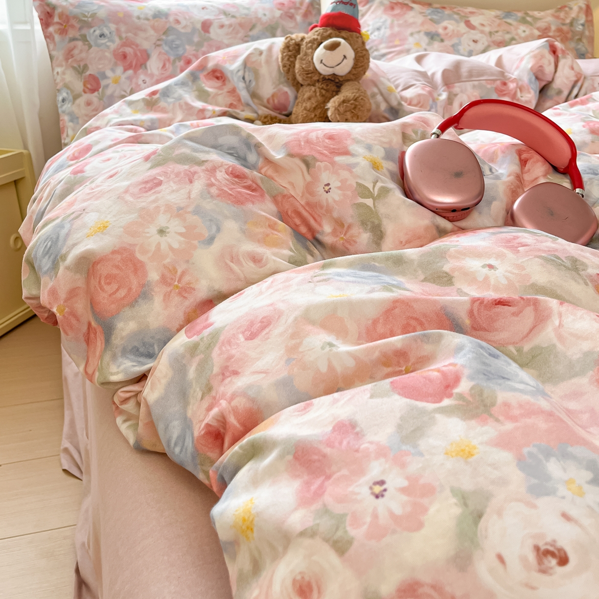 91家纺网 家纺一手货源 找家纺 西引力 2025新款纯棉磨毛数码印花单品四件套 锦觅