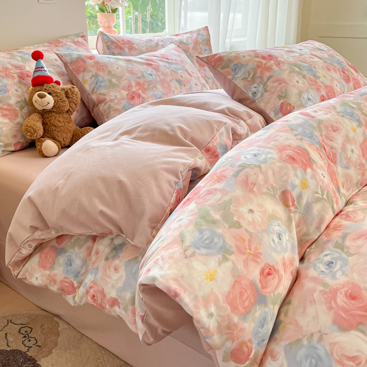 91家纺网 家纺一手货源 找家纺 西引力 2025新款纯棉磨毛数码印花单品四件套 锦觅