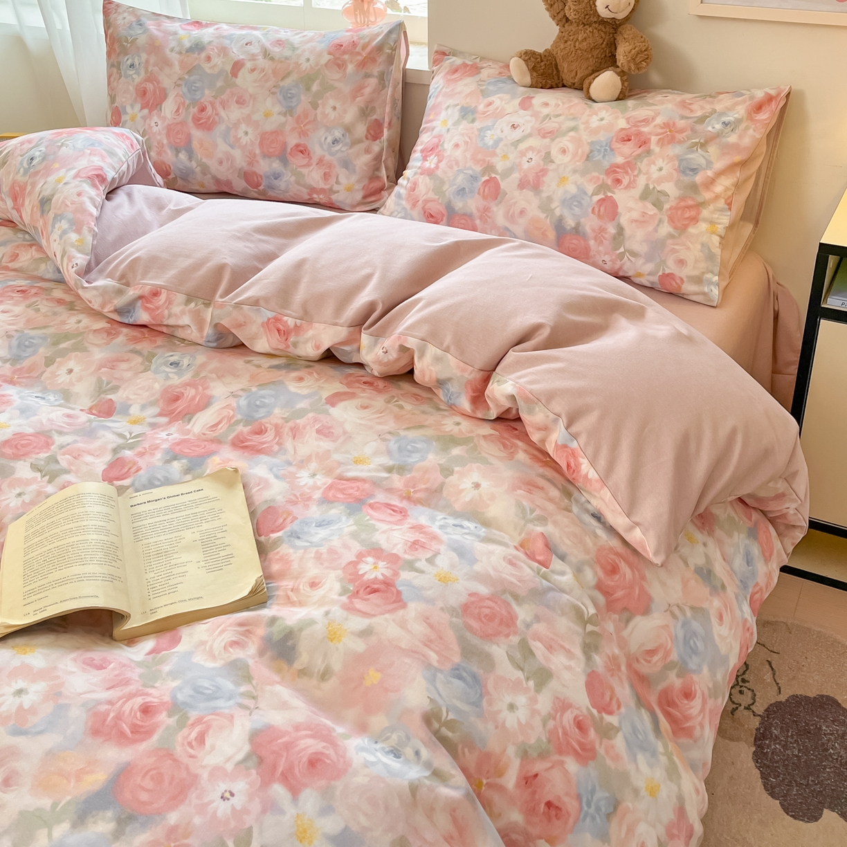 91家纺网 家纺一手货源 找家纺 西引力 2025新款纯棉磨毛数码印花单品四件套 锦觅