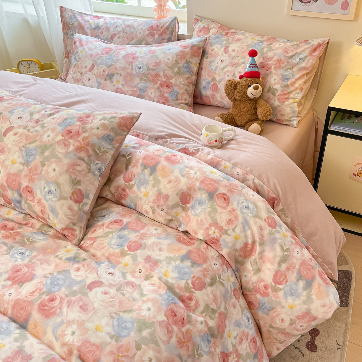 91家纺网 家纺一手货源 找家纺 西引力 2025新款纯棉磨毛数码印花单品四件套 锦觅