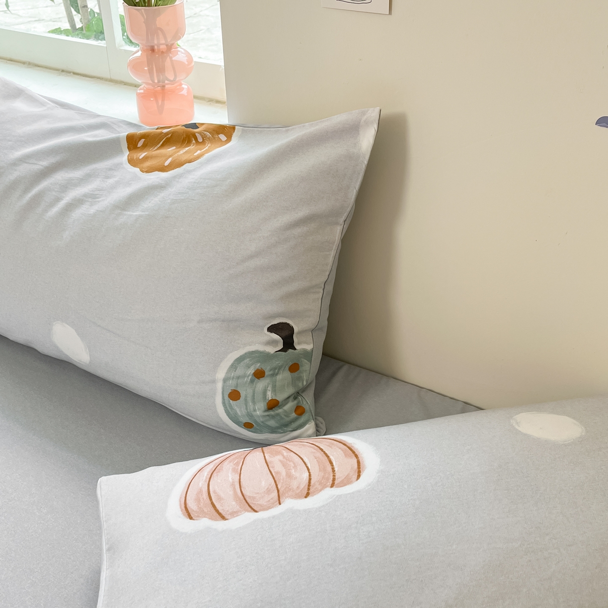 91家纺网 家纺一手货源 找家纺 西引力 2025新款纯棉磨毛数码印花单品四件套 南瓜