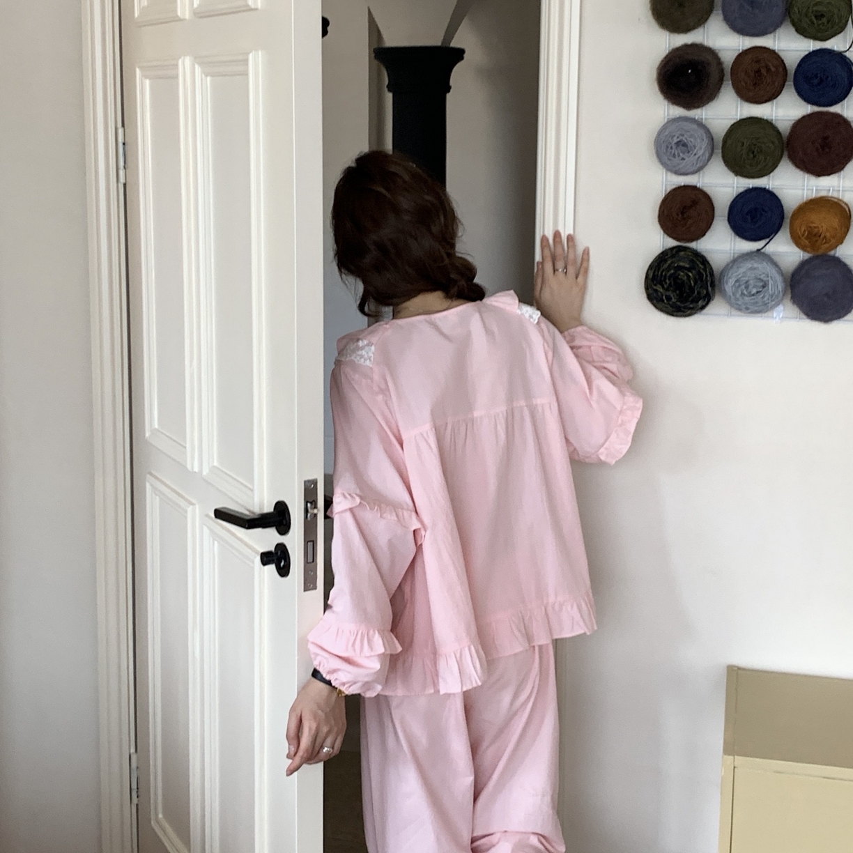 91家纺网 家纺一手货源 找家纺 （总）妍景家居生活馆 2025新款木耳边蕾丝圆领套装