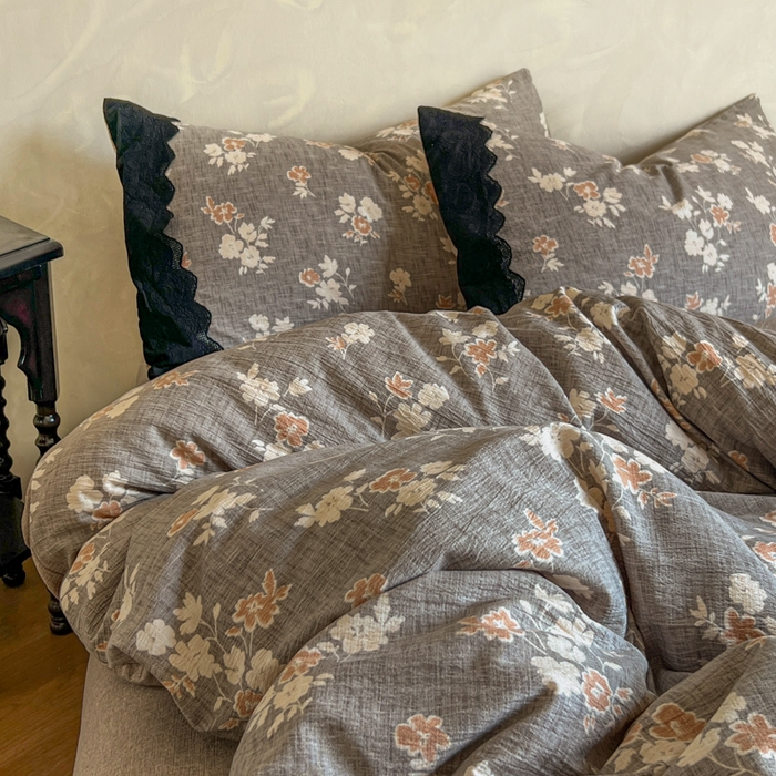 91家纺网 家纺一手货源 找家纺 （总）繁花家居 2025秋冬磨毛复古亚麻棉麻提花超软四件套