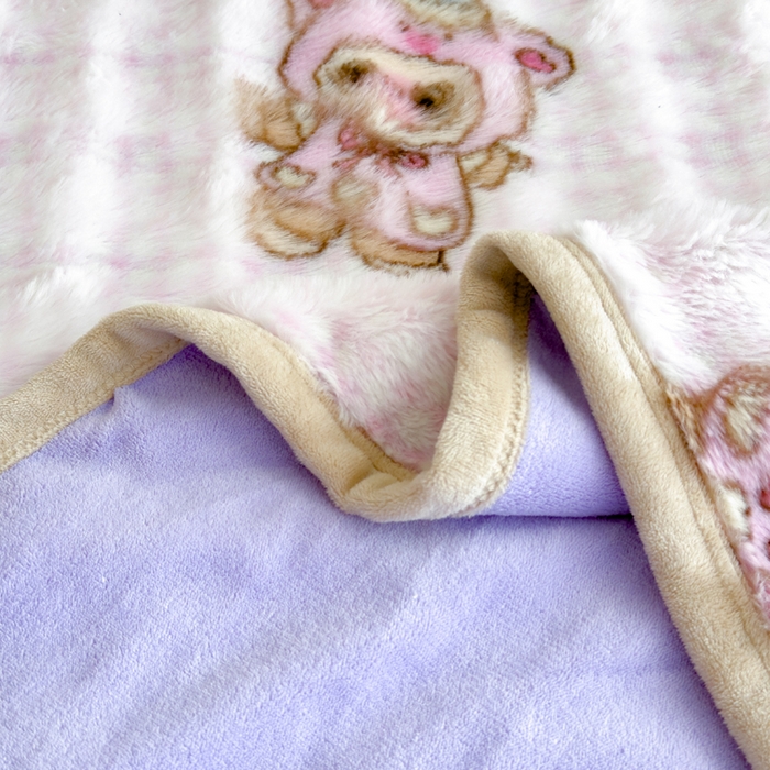 91家纺网 家纺一手货源 找家纺 摩妮卡 2025新款热款直播600克大泡泡兔毛复合毛毯牛奶绒 小乖乖