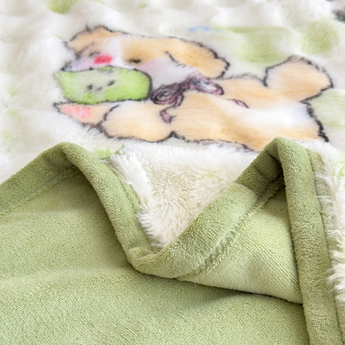 91家纺网 家纺一手货源 找家纺 摩妮卡 2025新款热款直播600克大泡泡兔毛复合毛毯牛奶绒 萌物来袭