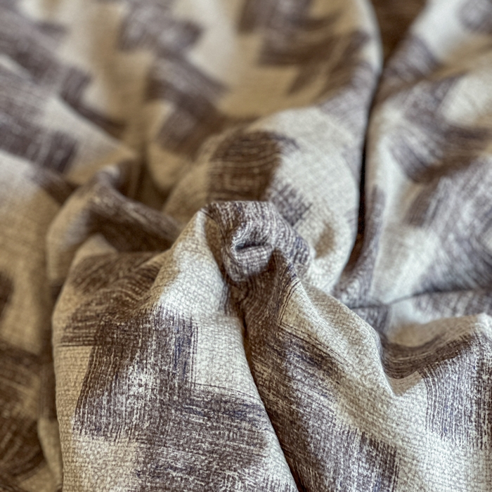 91家纺网 家纺一手货源 找家纺 繁花家居 2025秋冬磨毛复古亚麻棉麻提花超软四件套 摩登锯韵