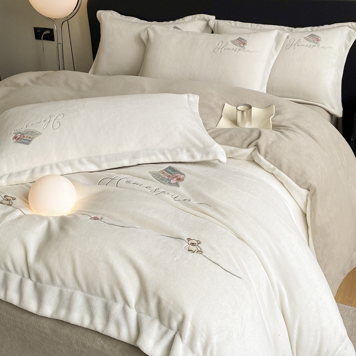 91家纺网 家纺一手货源 找家纺 （总）绒世界 2025新款秋冬加厚公主日记牛奶绒四件套