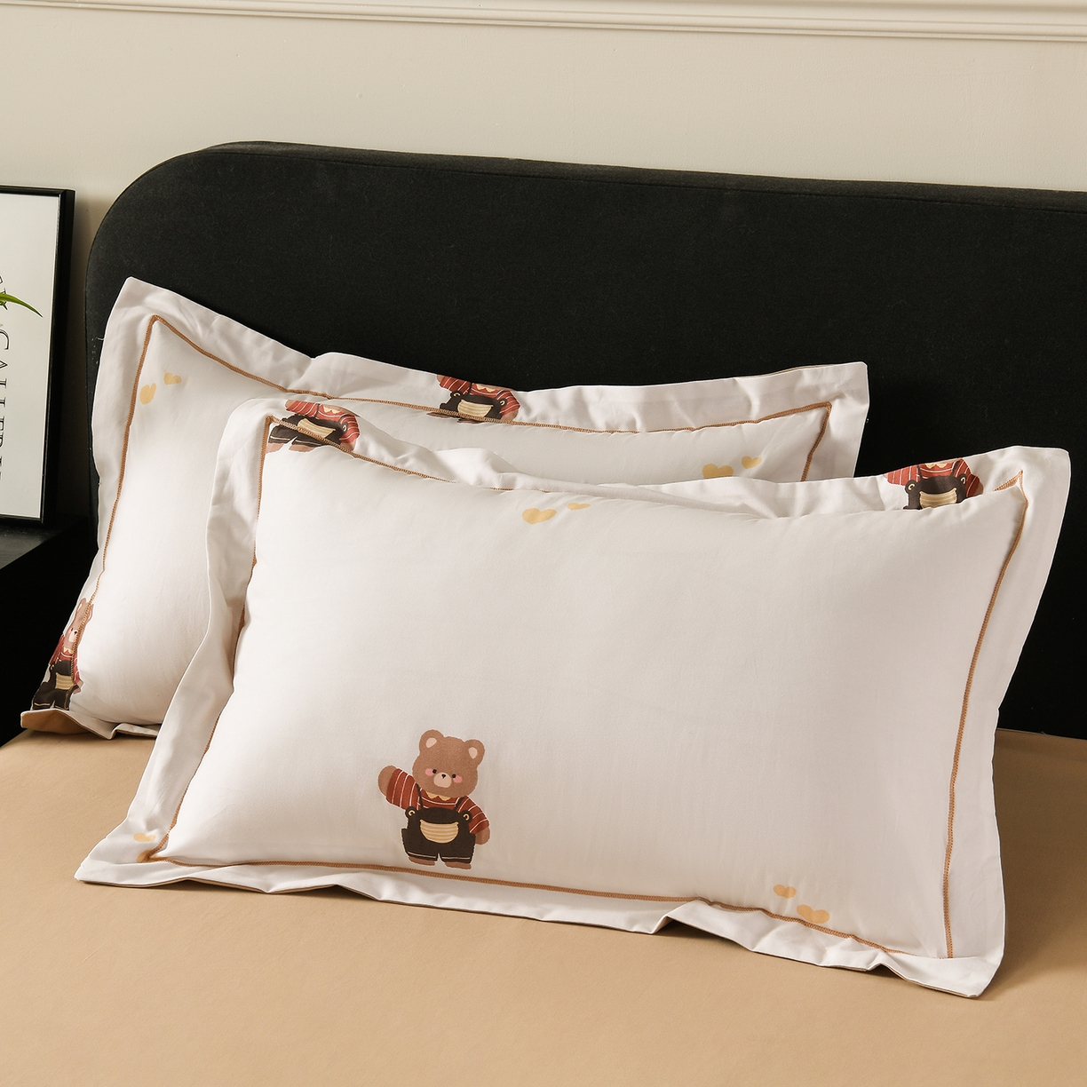 91家纺网 家纺一手货源 找家纺 金昱纺 2025新款法式加厚全棉纯棉磨毛四件套 口袋熊