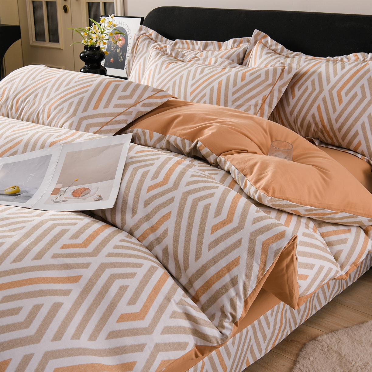 金昱纺 2025新款法式加厚全棉纯棉磨毛四件套 嫚妮-绿