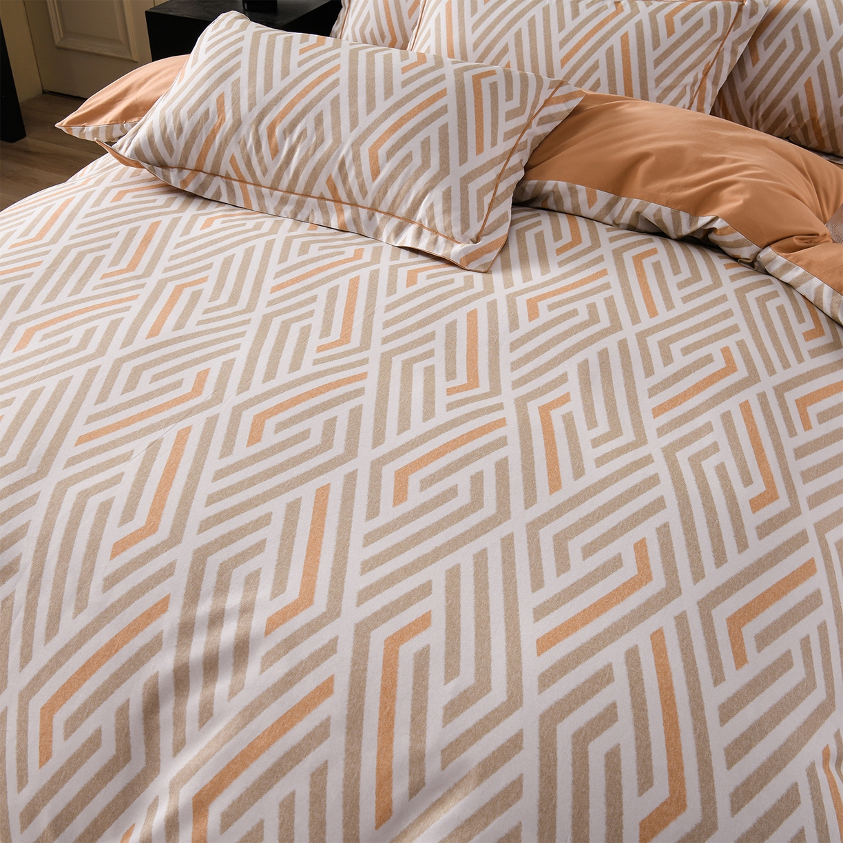 91家纺网 家纺一手货源 找家纺 金昱纺 2025新款法式加厚全棉纯棉磨毛四件套 嫚妮-绿