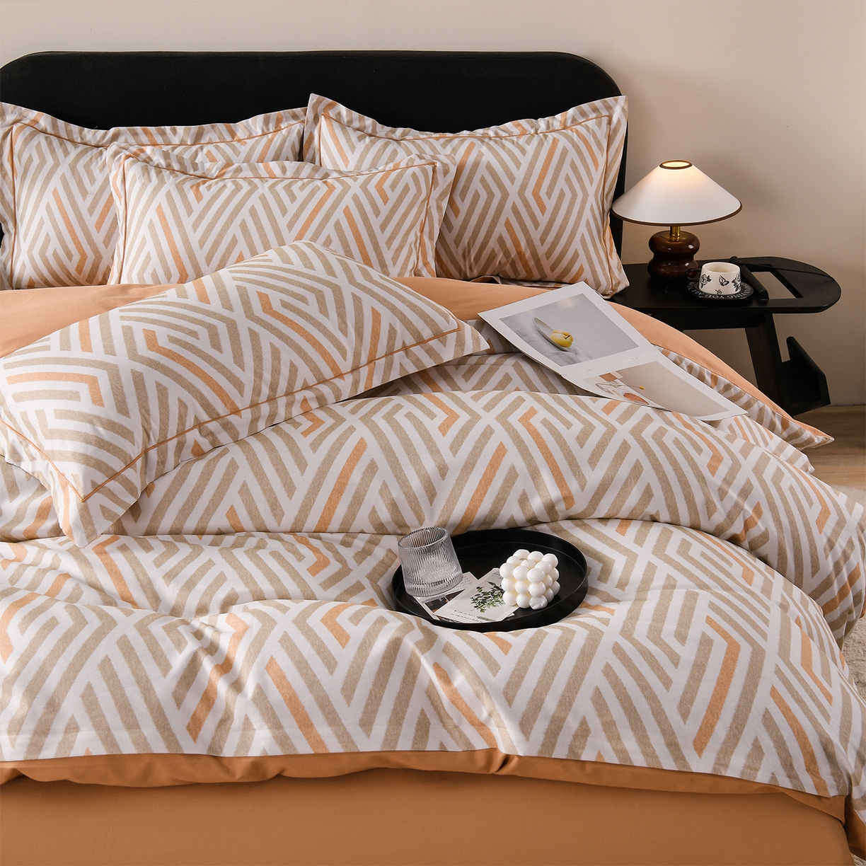 91家纺网 家纺一手货源 找家纺 金昱纺 2025新款法式加厚全棉纯棉磨毛四件套 嫚妮-绿