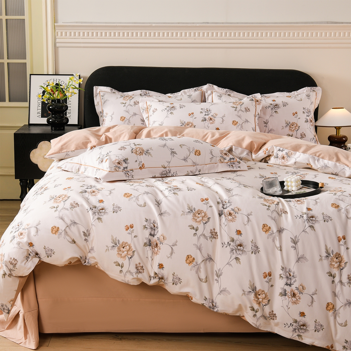 91家纺网 家纺一手货源 找家纺 金昱纺 2025新款法式加厚全棉纯棉磨毛四件套 美罗拉-米