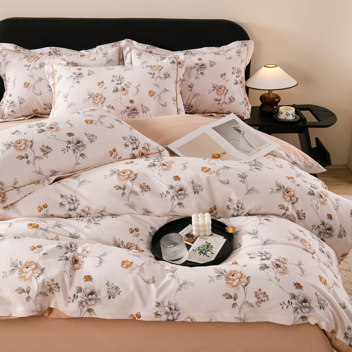 91家纺网 家纺一手货源 找家纺 金昱纺 2025新款法式加厚全棉纯棉磨毛四件套 美罗拉-米