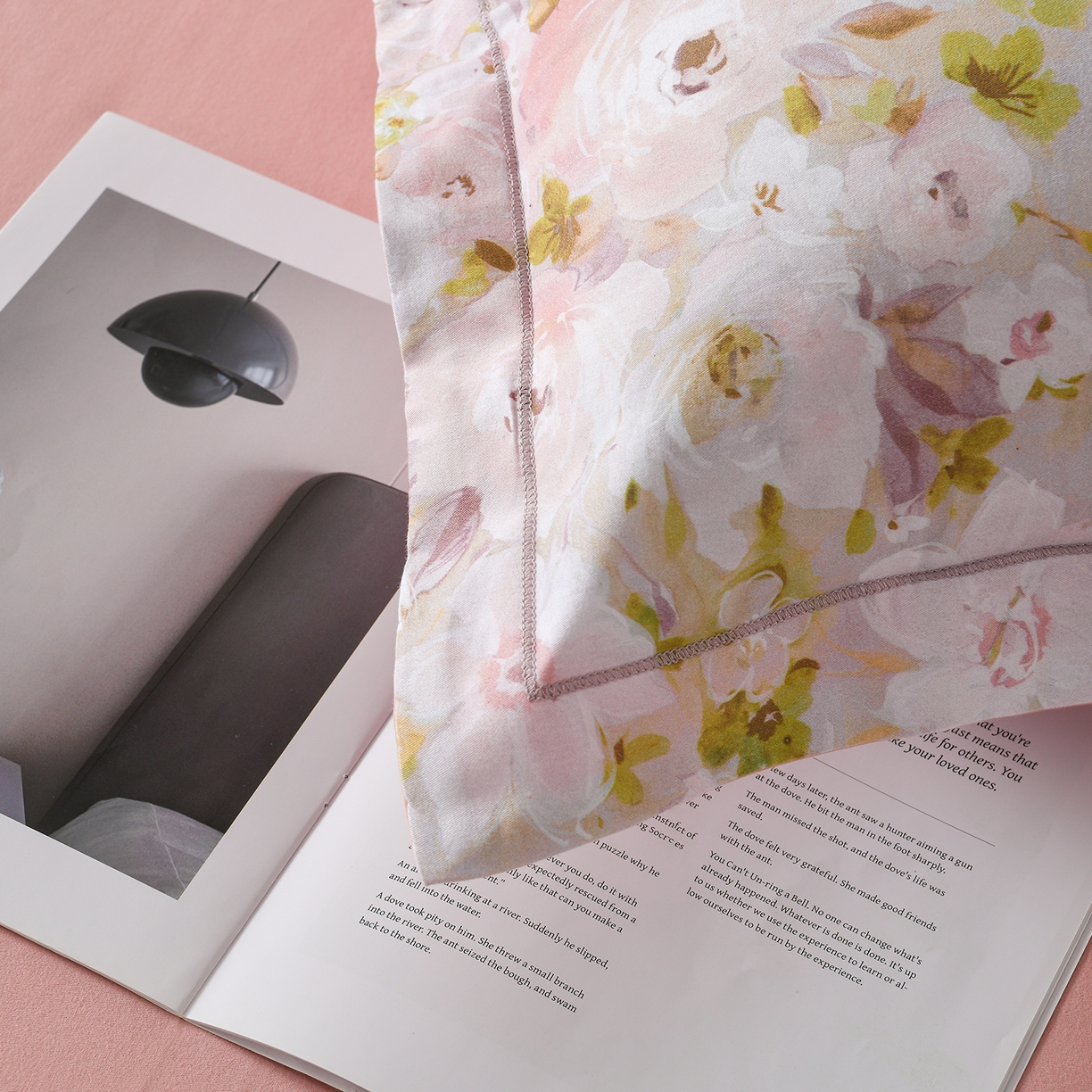 91家纺网 家纺一手货源 找家纺 金昱纺 2025新款法式加厚全棉纯棉磨毛四件套 木槿花庭-粉