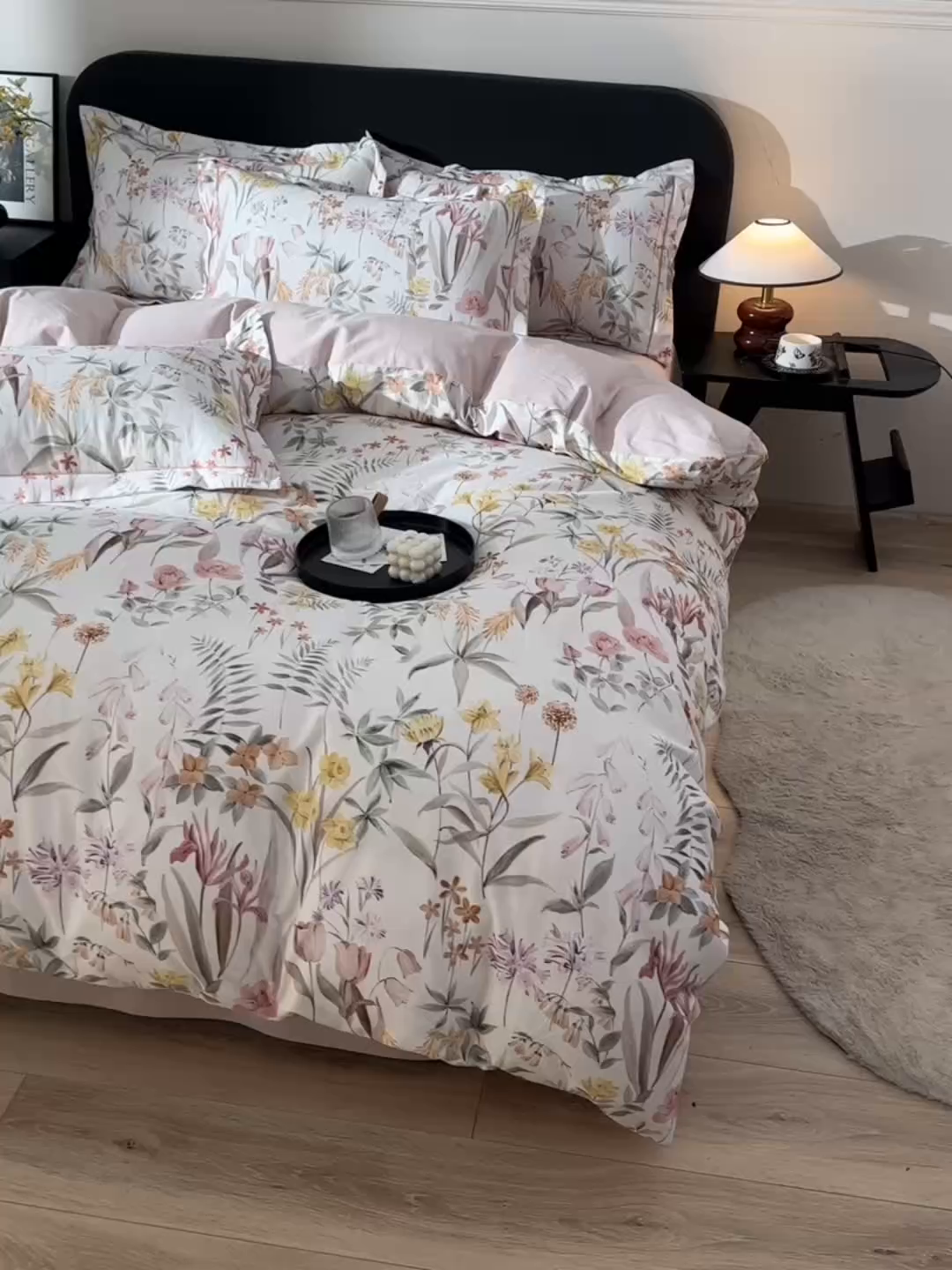 91家纺网 家纺一手货源 找家纺 金昱纺 2025新款法式加厚全棉纯棉磨毛四件套 凝香玉露-粉