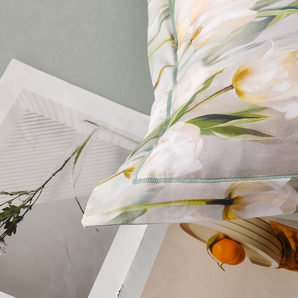 91家纺网 家纺一手货源 找家纺 金昱纺 2025新款法式加厚全棉纯棉磨毛四件套 束漫-绿