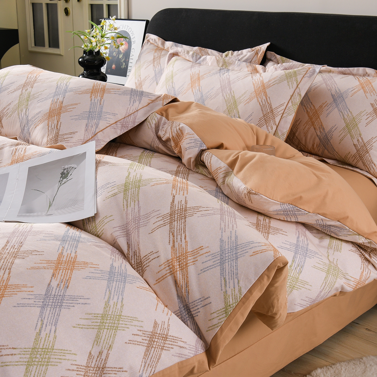 金昱纺 2025新款法式加厚全棉纯棉磨毛四件套 西恩-黄