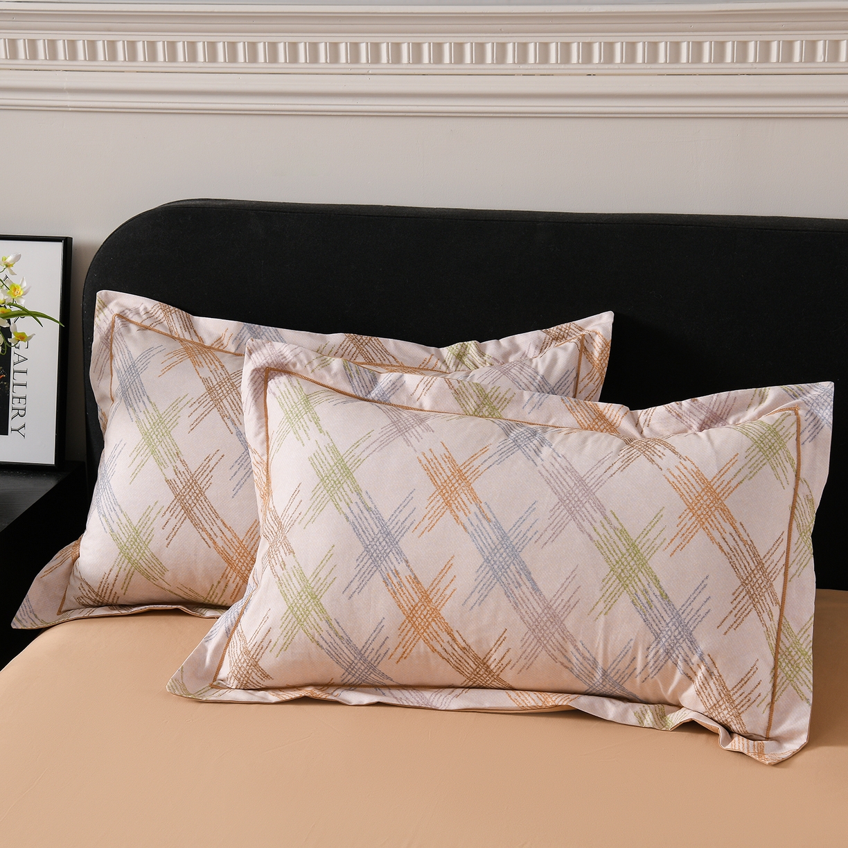 91家纺网 家纺一手货源 找家纺 金昱纺 2025新款法式加厚全棉纯棉磨毛四件套 西恩-黄