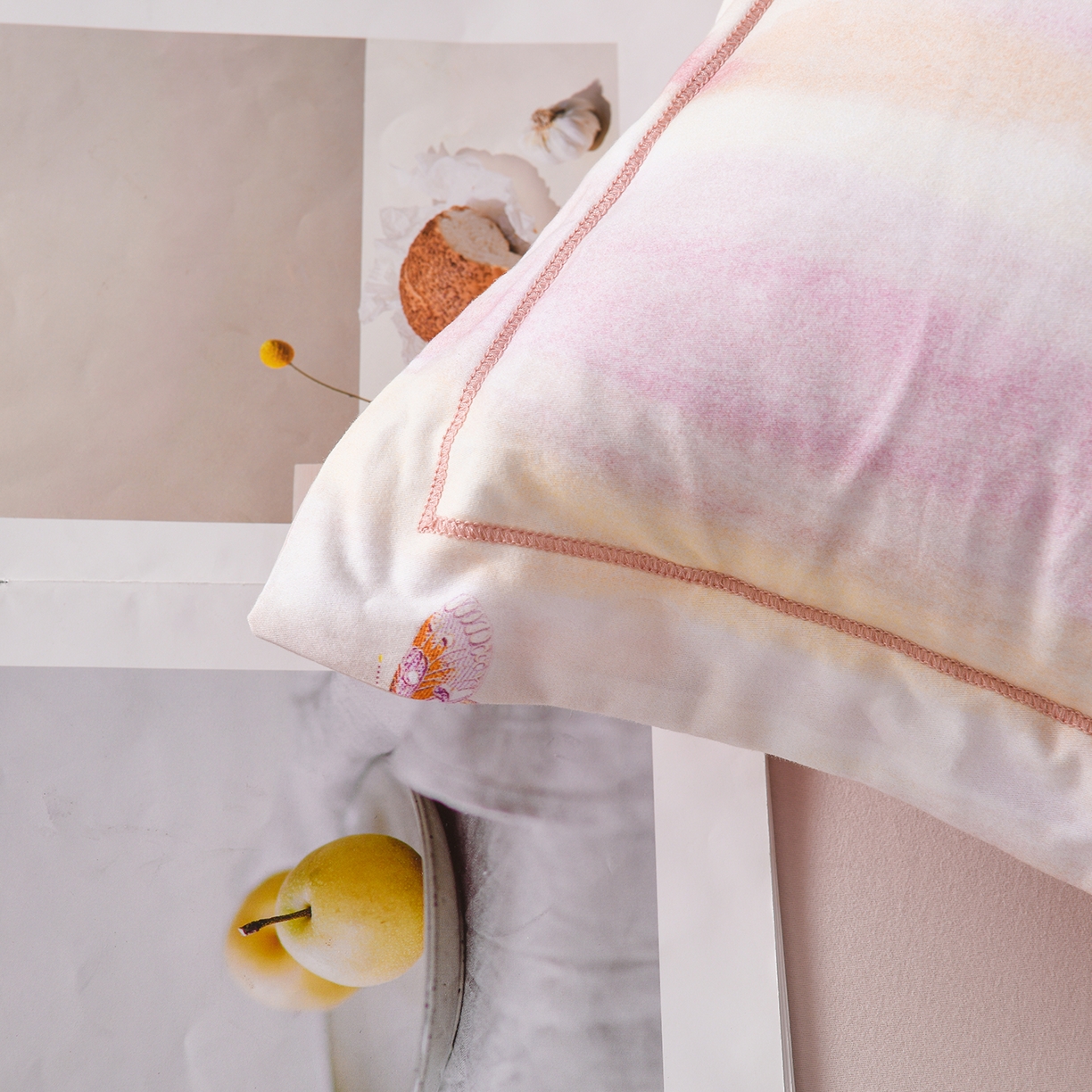 91家纺网 家纺一手货源 找家纺 金昱纺 2025新款法式加厚全棉纯棉磨毛四件套 星河蝶影-粉