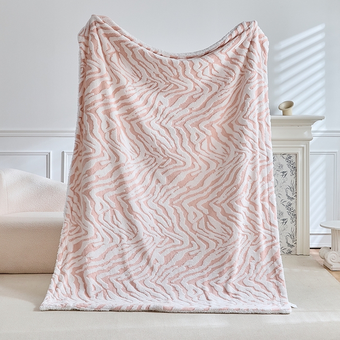 91家纺网 家纺一手货源 找家纺 （总）缘生活 2025新款阳离子斑马纹羊羔绒毛毯