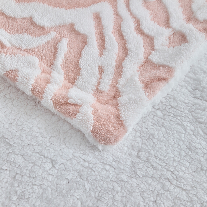 91家纺网 家纺一手货源 找家纺 （总）缘生活 2025新款阳离子斑马纹羊羔绒毛毯