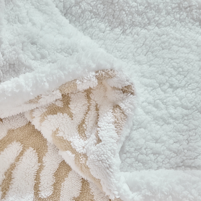 91家纺网 家纺一手货源 找家纺 缘生活 2025新款阳离子斑马纹羊羔绒毛毯 斑马纹绒毛毯-卡其