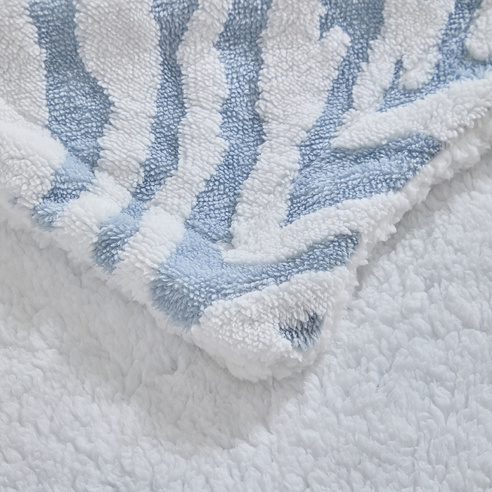 91家纺网 家纺一手货源 找家纺 缘生活 2025新款阳离子斑马纹羊羔绒毛毯 斑马纹绒毛毯-蓝色