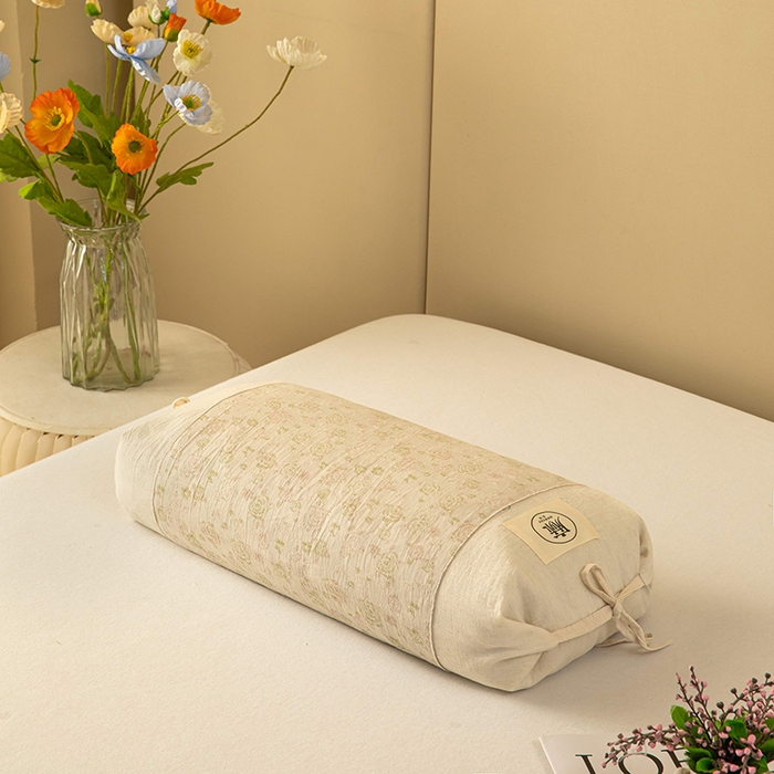 91家纺网 家纺一手货源 找家纺 梓依家纺 2025新款棉麻荞麦枕枕头枕芯 玫瑰-黄色