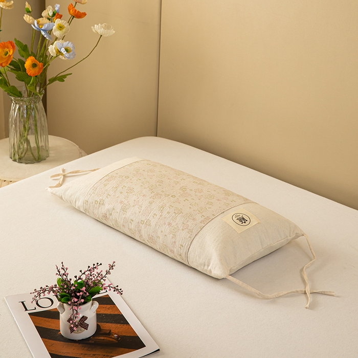 91家纺网 家纺一手货源 找家纺 梓依家纺 2025新款棉麻荞麦枕枕头枕芯 玫瑰-黄色