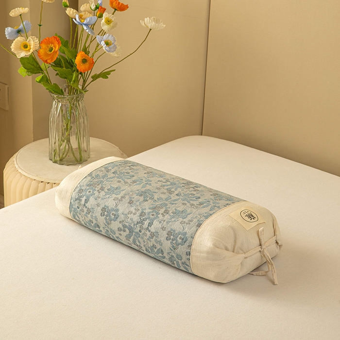 91家纺网 家纺一手货源 找家纺 梓依家纺 2025新款棉麻荞麦枕枕头枕芯 清风-蓝色