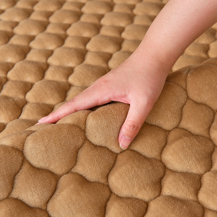 91家纺网 家纺一手货源 找家纺 索弗莱家纺 2025新款全消光牛奶绒床垫可水洗机洗床护垫 驼色