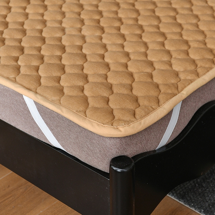 91家纺网 家纺一手货源 找家纺 索弗莱家纺 2025新款全消光牛奶绒床垫可水洗机洗床护垫 驼色