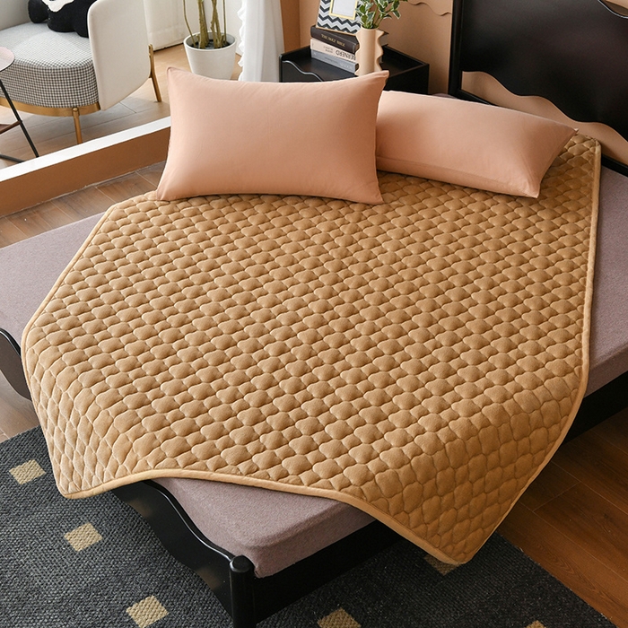 91家纺网 家纺一手货源 找家纺 索弗莱家纺 2025新款全消光牛奶绒床垫可水洗机洗床护垫 驼色