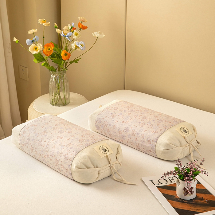 梓依家纺 2025新款棉麻荞麦枕枕头枕芯 玫瑰-粉色