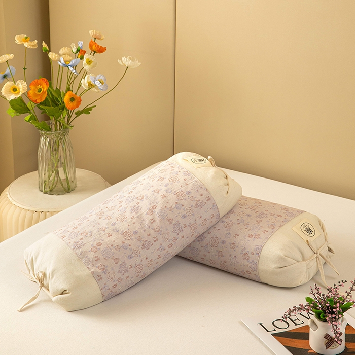 91家纺网 家纺一手货源 找家纺 梓依家纺 2025新款棉麻荞麦枕枕头枕芯 玫瑰-粉色