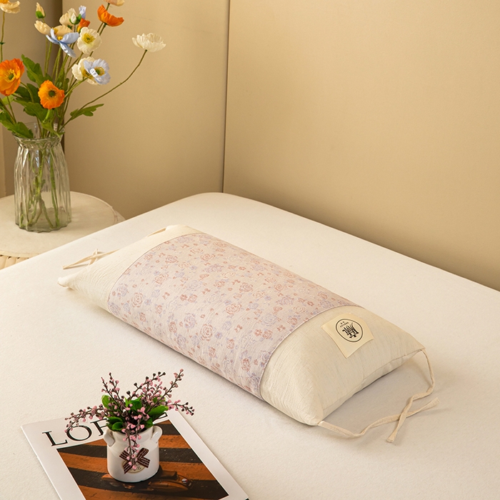 91家纺网 家纺一手货源 找家纺 梓依家纺 2025新款棉麻荞麦枕枕头枕芯 玫瑰-粉色