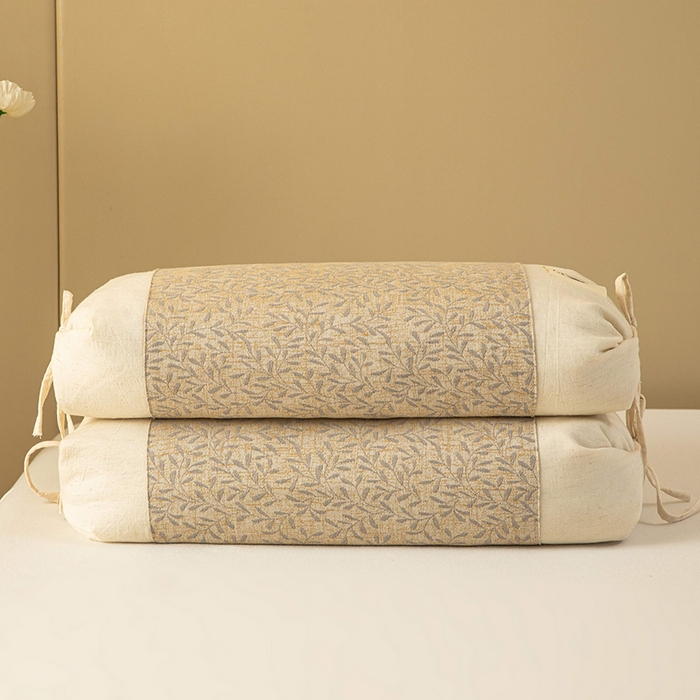 91家纺网 家纺一手货源 找家纺 梓依家纺 2025新款棉麻荞麦枕枕头枕芯 丛林-咖色