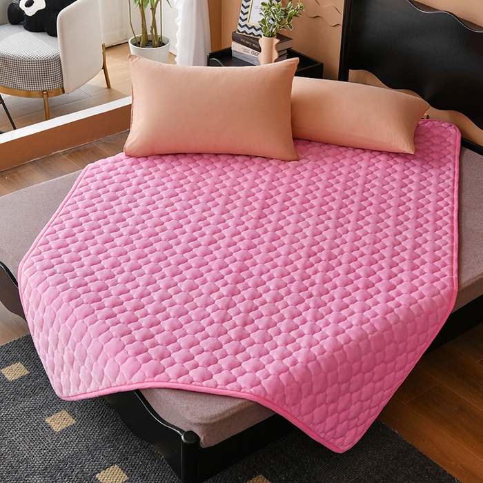 91家纺网 家纺一手货源 找家纺 索弗莱家纺 2025新款全消光牛奶绒床垫可水洗机洗床护垫 粉色