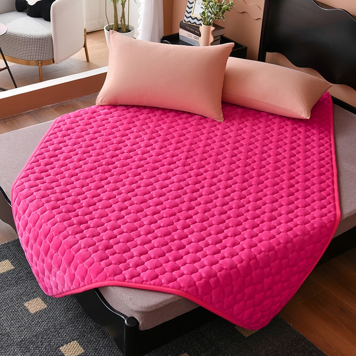 91家纺网 家纺一手货源 找家纺 索弗莱家纺 2025新款全消光牛奶绒床垫可水洗机洗床护垫 玫红