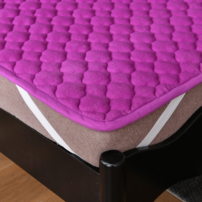 91家纺网 家纺一手货源 找家纺 索弗莱家纺 2025新款全消光牛奶绒床垫可水洗机洗床护垫 紫色