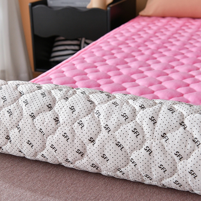 91家纺网 家纺一手货源 找家纺 索弗莱家纺 2025新款全消光牛奶绒床垫可水洗机洗床护垫 粉色