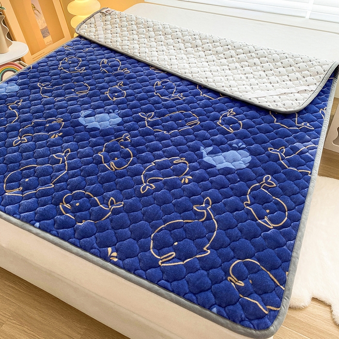 91家纺网 家纺一手货源 找家纺 索弗莱家纺 2025新款全消光牛奶绒床垫可水洗机洗床护垫 鲸鱼