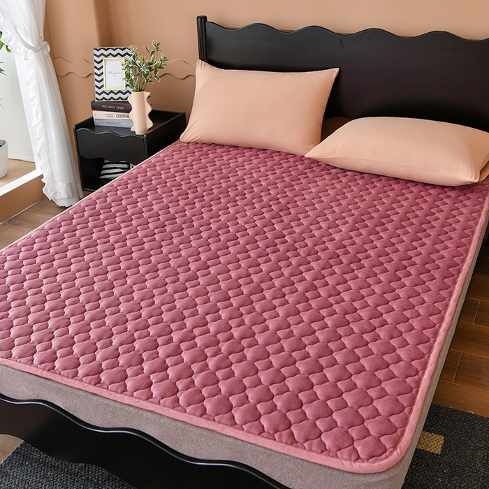 索弗莱家纺 2025新款全消光牛奶绒床垫可水洗机洗床护垫 豆沙