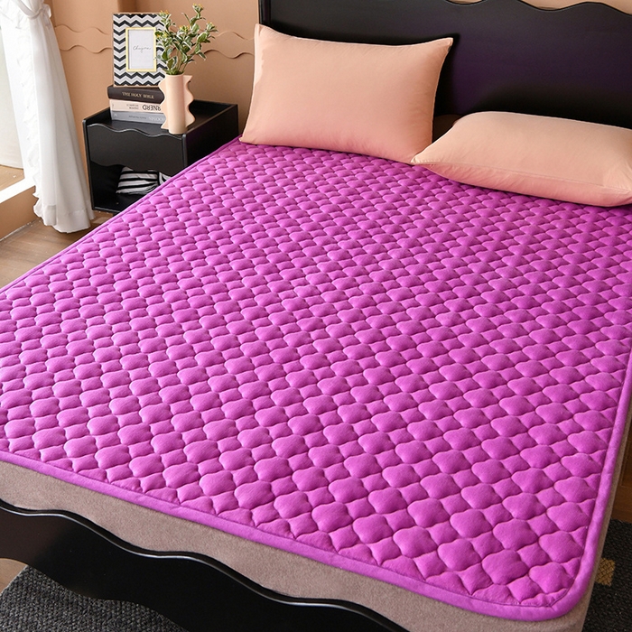 索弗莱家纺 2025新款全消光牛奶绒床垫可水洗机洗床护垫 紫色