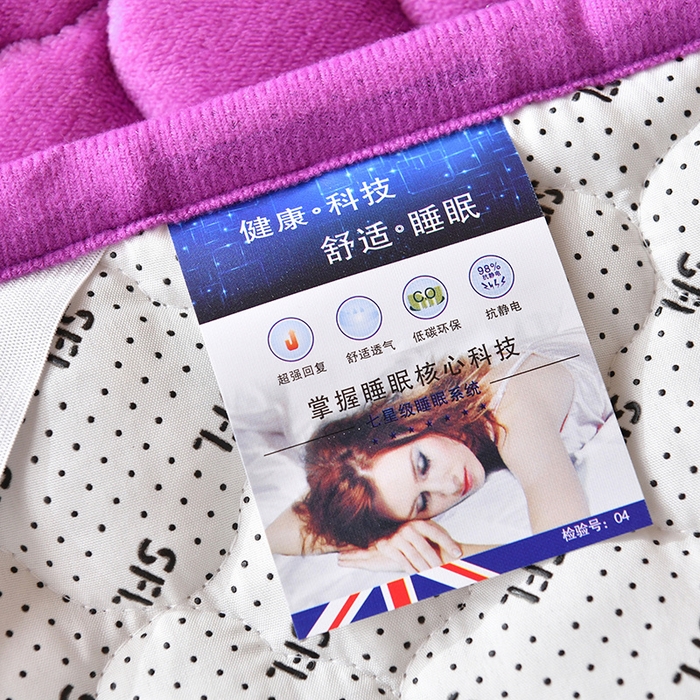 91家纺网 家纺一手货源 找家纺 索弗莱家纺 2025新款全消光牛奶绒床垫可水洗机洗床护垫 紫色