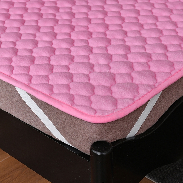 91家纺网 家纺一手货源 找家纺 索弗莱家纺 2025新款全消光牛奶绒床垫可水洗机洗床护垫 粉色