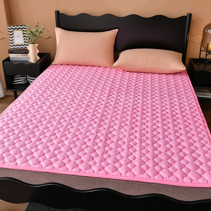 91家纺网 家纺一手货源 找家纺 索弗莱家纺 2025新款全消光牛奶绒床垫可水洗机洗床护垫 粉色